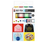 Marabu 1801000000083 - Juego de Rotuladores de Puntos 4 X 25 Ml, Pintura de Puntos A Base de Agua, Seca Mate y En Relieve, para Muchas Superficies, Papel, Textiles, Piedra, Etc.