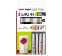 Marabu 1805000000086 - Rotuladores para velas Candle Pen, 4 x 25 ml pintura al agua, resistente a la luz, inodora, resistente a la intemperie, para decorar velas fácilmente
