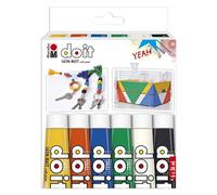 Marabu DO IT Craft Paint Set, 6 x 36 ml pintura, pintura acrílica semibrillante para bricolaje, manualidades y hobbies, pintura al agua, resistente a la intemperie, vegana, 1276000000200