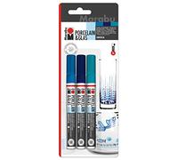 Marabu Juego de 5 rotuladores Marabu 012300082 para pintar en porcelana y cristal, con punta de 1-2 mm , color/modelo surtido
