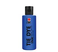 Marabu TIE DYE INK pintura batik en azul oscuro, 80 ml pintura al agua, vegana, pintura radiante para tejidos de colores claros con hasta un 20% de fibras sintéticas, 17300004053