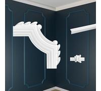 MARBET DESIGN Revestimiento mural - Decoración mural segmentada Poliestireno expandido - Perfil de Pared Moldura de Esquina Revestimiento de Pared Molduras (NE-18-03D 220x220 mm, 4 Unidades)
