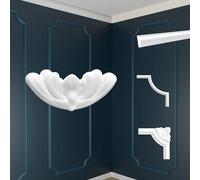 MARBET DESIGN Revestimiento mural - Decoración mural segmentada Poliestireno expandido - Revestimiento de Pared Moldura Plana Perfil de Pared Moldura de Zócalo (LE-27-01 111x50 mm, 4 Unidades)