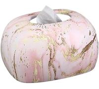 Marble Elegance Pink Ceramic Napkin Holder Living Room Tabletop Decor Stylish Tissue Box