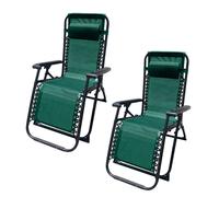 Marbueno Pack de 2 Tumbonas Plegables de Gravedad Cero Verde