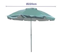 Marbueno Sombrilla Acero 6 Varillas D220 cm Nylon Color Azul Turquesa Jardin, Piscina y Playa MARBUENO SUMMER 10474VT