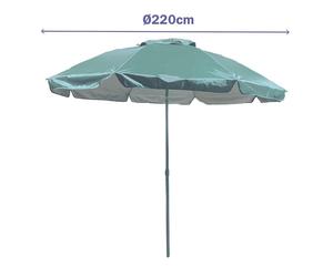 Marbueno Sombrilla Acero 6 Varillas D220 cm Nylon Color Azul Turquesa Jardin, Piscina y Playa MARBUENO SUMMER 10474VT