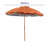 Marbueno Sombrilla Acero 6 Varillas D220 cm Nylon Color Naranja Jardin, Piscina y Playa MARBUENO SUMMER 10474N
