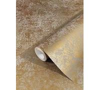 marburg Papel pintado dorado liso moderno elegante oro papel pintado no tejido metálico industrial para dormitorio salón o cocina 10,05 m x 0,53 m Fabricado en Alemania