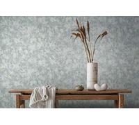 marburg Papel Pintado Gris Azul Aspecto Hormigón Uni Estructura Moderno para Salón Dormitorio Cocina 10,05 x 0,53