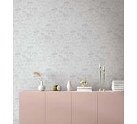 marburg Papel Pintado Gris Beige Flores Hojas Aspecto Floral Naturaleza Aspecto Industrial para Salón Dormitorio Cocina 10,05 x 0,53