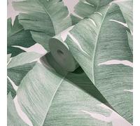 marburg Papel Pintado Pared Blanco Verde Morderno Floral, Hojas, Plantas Domitorio, Salón y Cocina Fabricado en Alemania 10,05 x 0,53m Avalon 31650