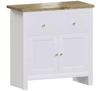 Marca Amazon - Vida Designs Aparador Arlington con 2 cajones y 2 Puertas, Madera de ingeniería, Blanco y Roble, H 80 x W 79 x D 35 Cm