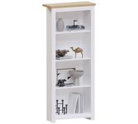 Marca Amazon - Vida Designs Arlington-Estantería de 4 Niveles, Madera de ingeniería, Blanco y Roble, 140 x 60 x 24 cm