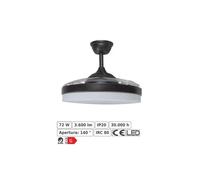 Marca por definir Ventilador de techo Tahiti 1060 mm con motor DC, 6 velocidades y luz LED en negro