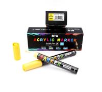 Marcador acrílico de 1 a 2 mm, amarillo claro (6 unidades) m&g
