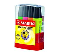 STABILO Marcador fluorescente BOSS – Estuche premium BOSSparade, 4 colores