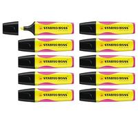 Marcador fluorescente STABILO BOSS SPLASH - Caja con 10 unidades color amarillo