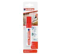 edding Marcador permanente 500 – Rojo – Punta biselada 2-7 mm, resistente al agua – 1 rotulador