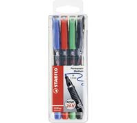 STABILO - marcador permanente - OHPen universal | tinta permanente, punta media, pack de 4, verde, rojo, azul, negro
