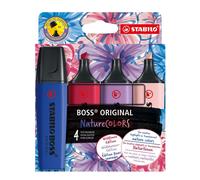 STABILO - Marcador BOSS ORIGINAL NatureCOLORS Wildflower - Estuche 4 - trazo 2-5 mm
