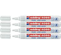 Marcador tiza liquida Edding 4095 conico blanco, 4 unidades