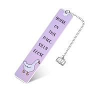Marcadores Bonitos, Marcapáginas de Metal Divertidos Accesorios de Lectura Silly Goose Book Markers Club Regalos para Mujeres Lectoras Adolescentes Profesores Estudiantes Regalos (Morado)