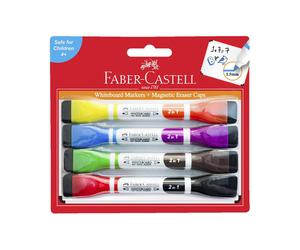 Marcadores de pizarra Faber Castell, tinta a base de agua con tapas de borrador
