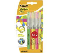Marcadores Fluorescentes BIC Highlighter Flex, Pack 4+2