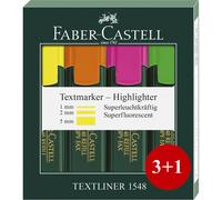 Marcadores Fluorescentes FABER-CASTELL Textliner 48, Pack 3+1 Regalo