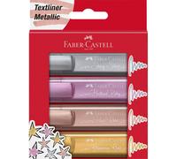 Marcadores Fluorescentes FABER-CASTELL Textliner Metallic, Pack x4