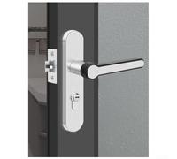 Marchfunny Manija de bloqueo de privacidad de puerta interior de acero inoxidable para uso en baño con activación de moneda o cabeza plana y flexibilidad central del agujero (C)