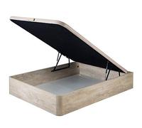 marckonfort Canapé abatible 150X190 de Gran Capacidad con Esquinas Redondeadas en Madera, Base tapizada 3D Transpirable Color Roble