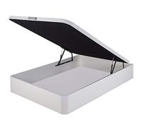 marckonfort Canapé abatible 160X200 de Gran Capacidad con Esquinas Redondeadas en Madera, Base tapizada 3D Transpirable Color Blanco