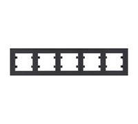 Marco 5 elementos Horizontal Hager Lumina Intense WL5753 color Negro