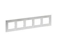 Marco 5 elementos Legrand 864875 serie Niloe Step Aluminio Pulido