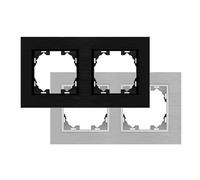 Marco de Aluminio Negro para 2 Módulos - Resistente, ligero; ideal para instalación eléctrica y soporte de componentes.