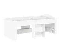 Cama alta para niños, color blanco, 98,5 x 200 cm, fabricada en material de madera
