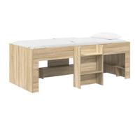 Cama alta para niños de vidaXL, color Sonoma, 90 x 200 cm, fabricada en material de madera