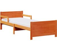 Marco de cama con colchón extensible Marrón 80 x 200 cm