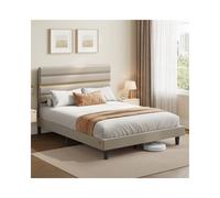 Marco de Cama Matrimonial 160 x 200 cm Beige Cappuccino