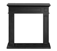 Marco de chimenea revestimiento de madera L89,5xH90,5xP28 Jefferson negro