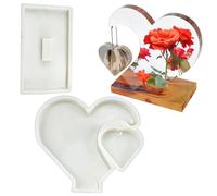Marco de fotos de silicona en forma de corazón decoración de mesa molde de | Marco de mesa Moldes de resina para artistas, profesores de arte, aficionados, amantes de las manualidades, oficina, eventos