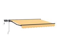 Marco de persiana manual con LED Arena 5 x 3 m | Aluminio pintado en polvo, poliéster, brazos retráctiles, semi-cassette, jardín, terraza, espacio comercial