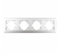 Marco empotrable de titanio con 4 elementos horizontales, ideal para instalaciones eléctricas y decorativas en diversos entornos.