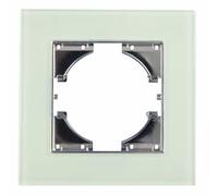 Marco empotrable - marco de cristal natural para 1 elemento, elegante y resistente, ideal para instalaciones eléctricas