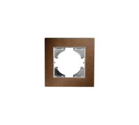 Marco empotrado de aluminio marrón, 1 elemento, con diseño elegante, ideal para instalaciones eléctricas y decoración de interiores.