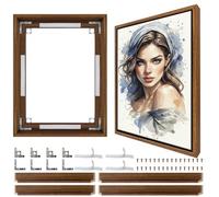 Marco flotante de lienzo para pinturas en lienzo de 60 x 80 cm, marco flotante autoensamblable de 1 pulgada de profundidad para pinturas al óleo, arte de pared, póster, con tiras adhesivas incluidas