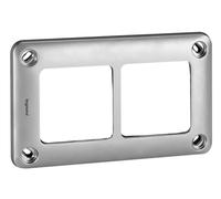 Marco Legrand 077852 para dos módulos, horizontal/vertical, Soliroc, IP55, IK10, color gris