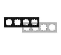 Marco - marco de aluminio para 4 módulos, color gris, resistente y ligero, ideal para instalaciones eléctricas y acabados modernos.